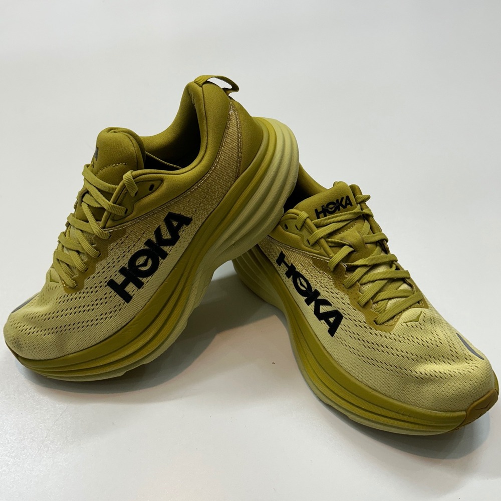 Hoka Bondi 8 Womens Running Shoes 8.5 Golden Lichen Yellow 1127952 GLCR